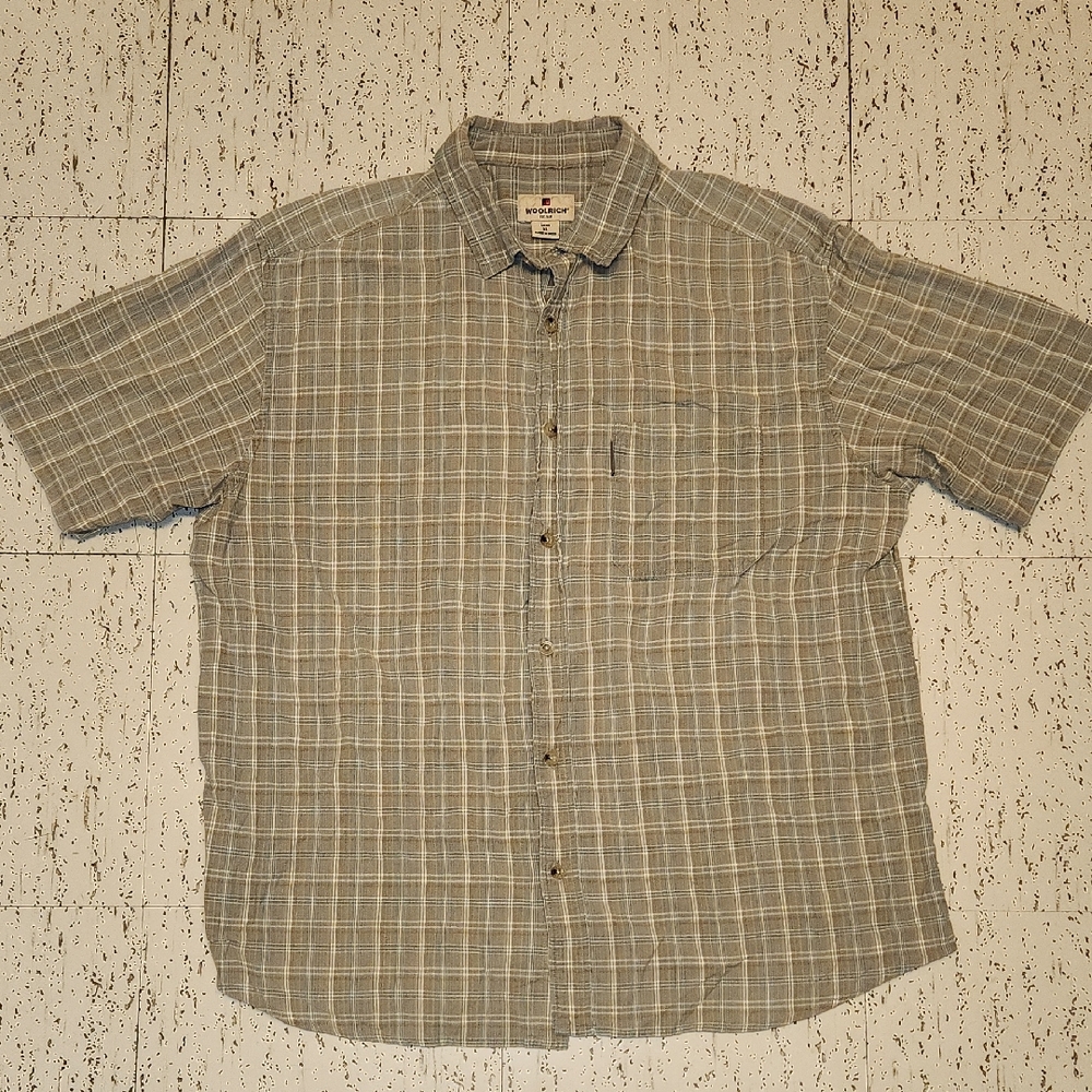 Woolrich Plaid Short Sleeve Button Down Casual Shirt